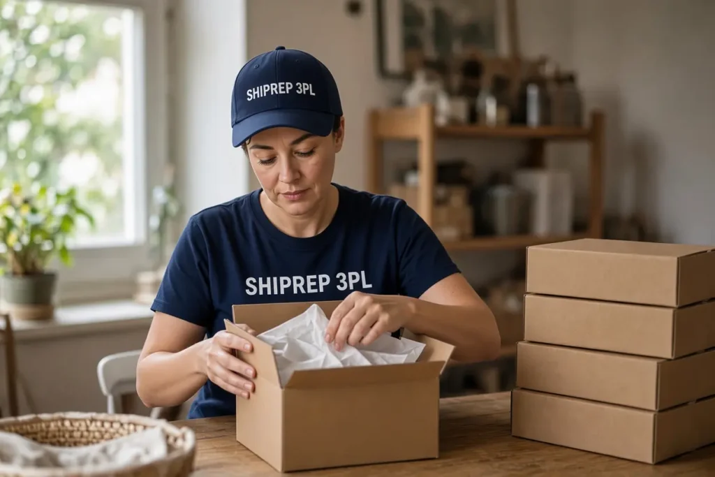 3PL for small business: owner preparing products before outsourcing fulfillment