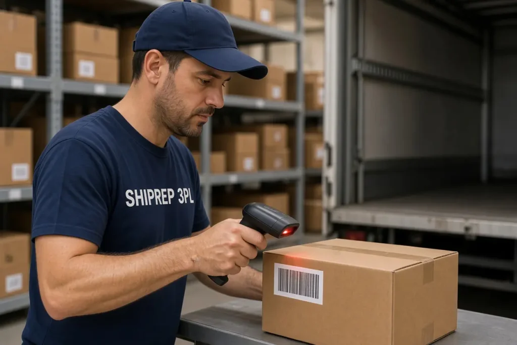 Warehouse worker scanning barcode for ecommerce fulfillment Pennsylvania