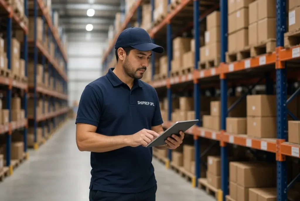 3PL storage and inventory for Amazon sellers: organized warehouse shelving
