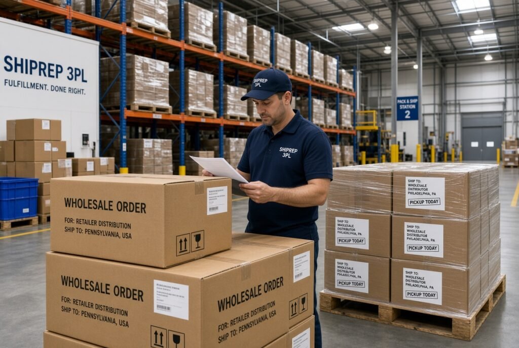 B2B wholesale fulfillment services at Shiprep warehouse